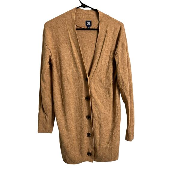 Gap Cardigan Sweater XS Beige Tan Neutral Basic Casual Comfy Twee Academia - Picture 1 of 6